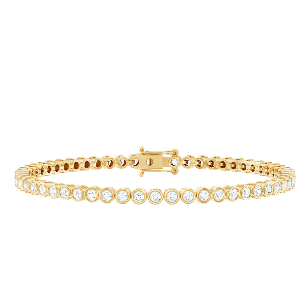 Bezel-Set Moissanite Tennis Bracelet