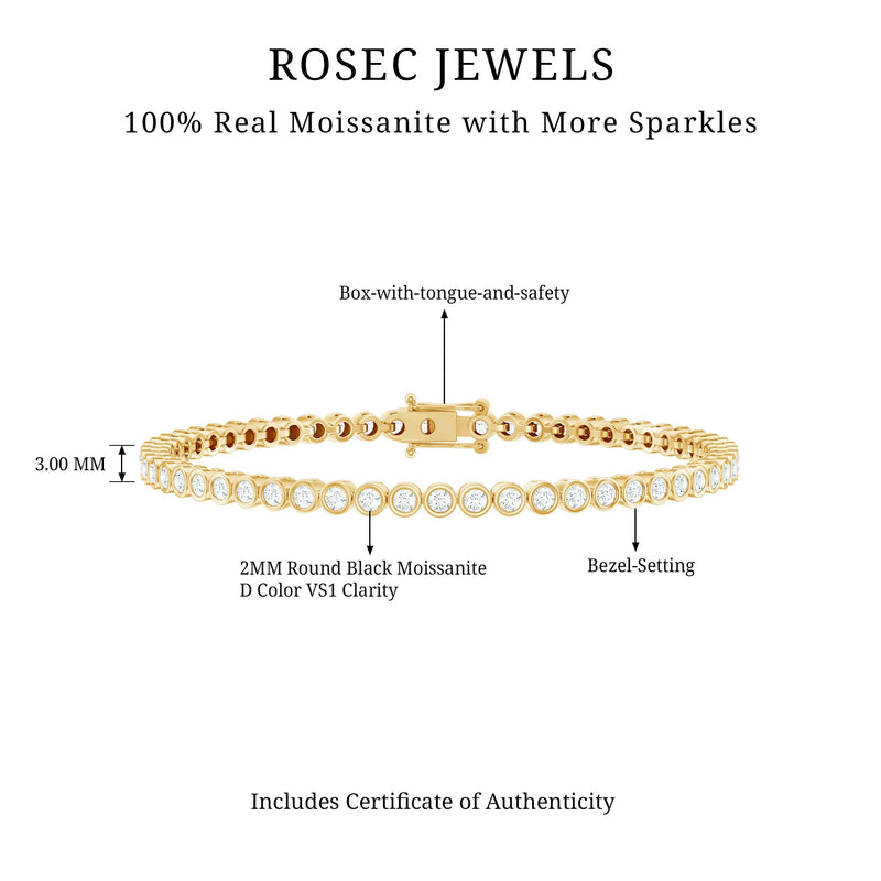 Bezel-Set Moissanite Tennis Bracelet