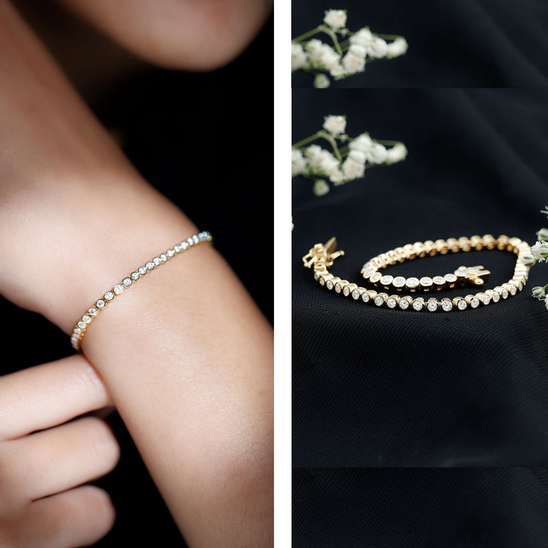 Bezel-Set Moissanite Tennis Bracelet