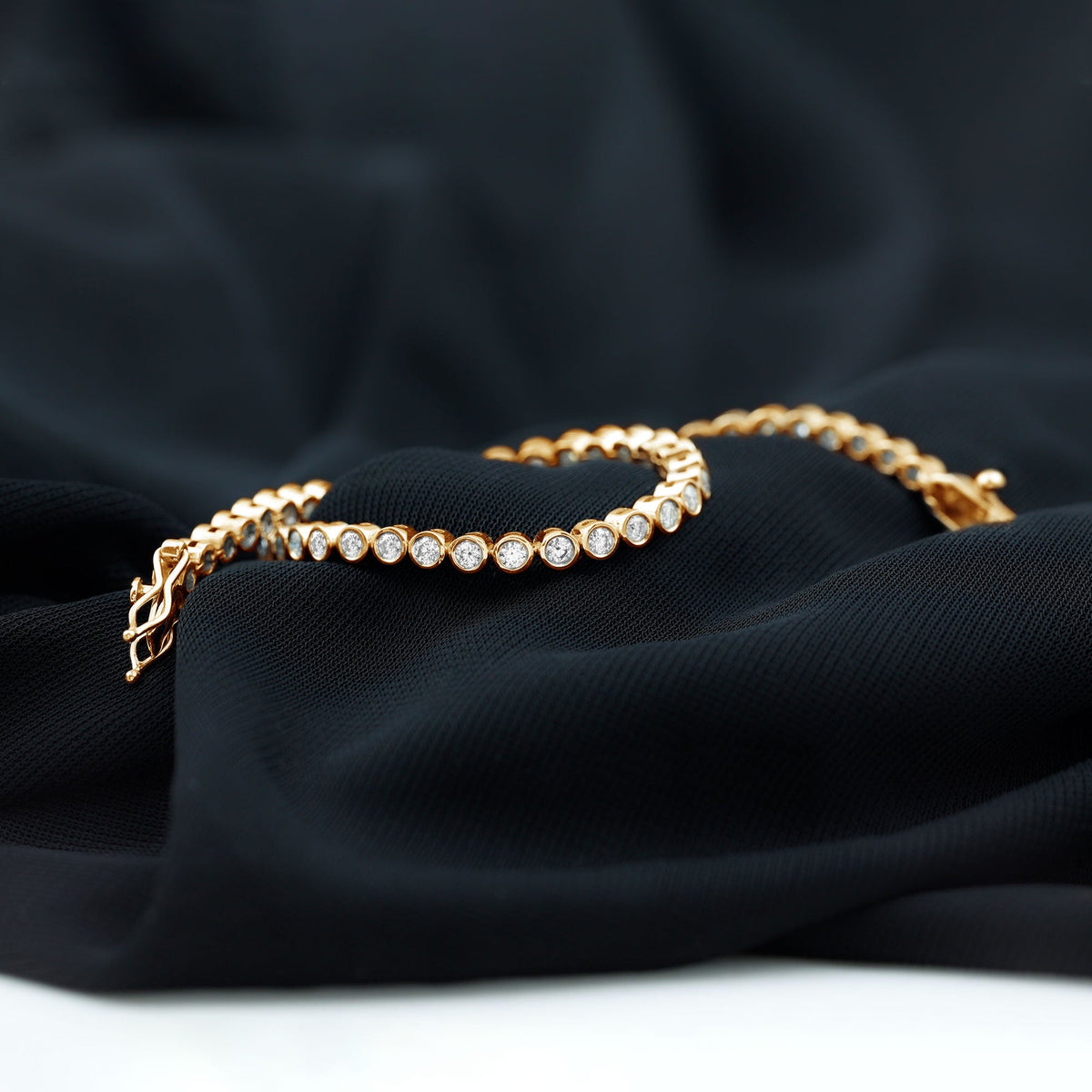 Bezel-Set Moissanite Tennis Bracelet