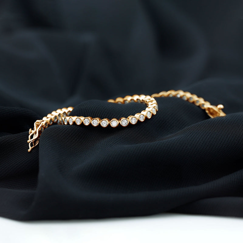 Bezel-Set Moissanite Tennis Bracelet