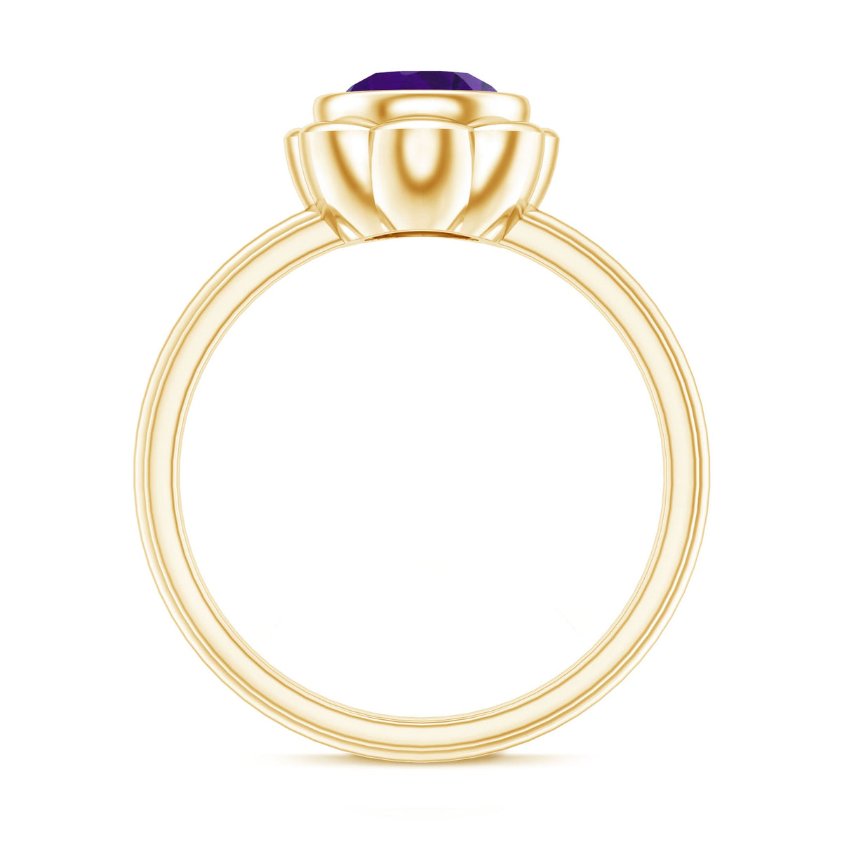 1 Carat Amethyst Engagement Ring in Bezel Setting