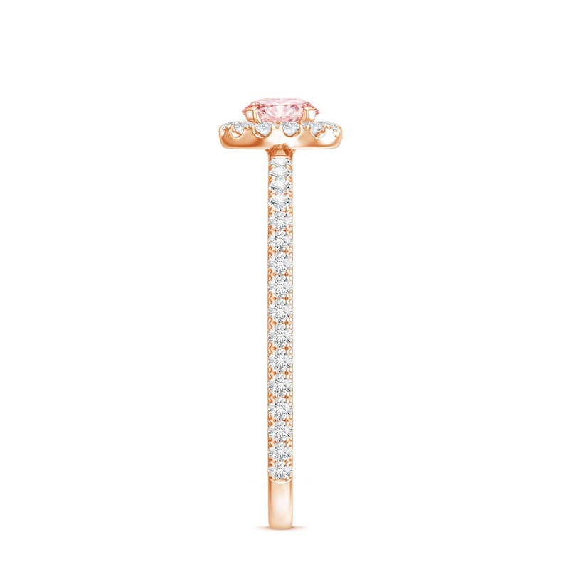 Lab-Grown Pink Diamond Halo Engagement Ring