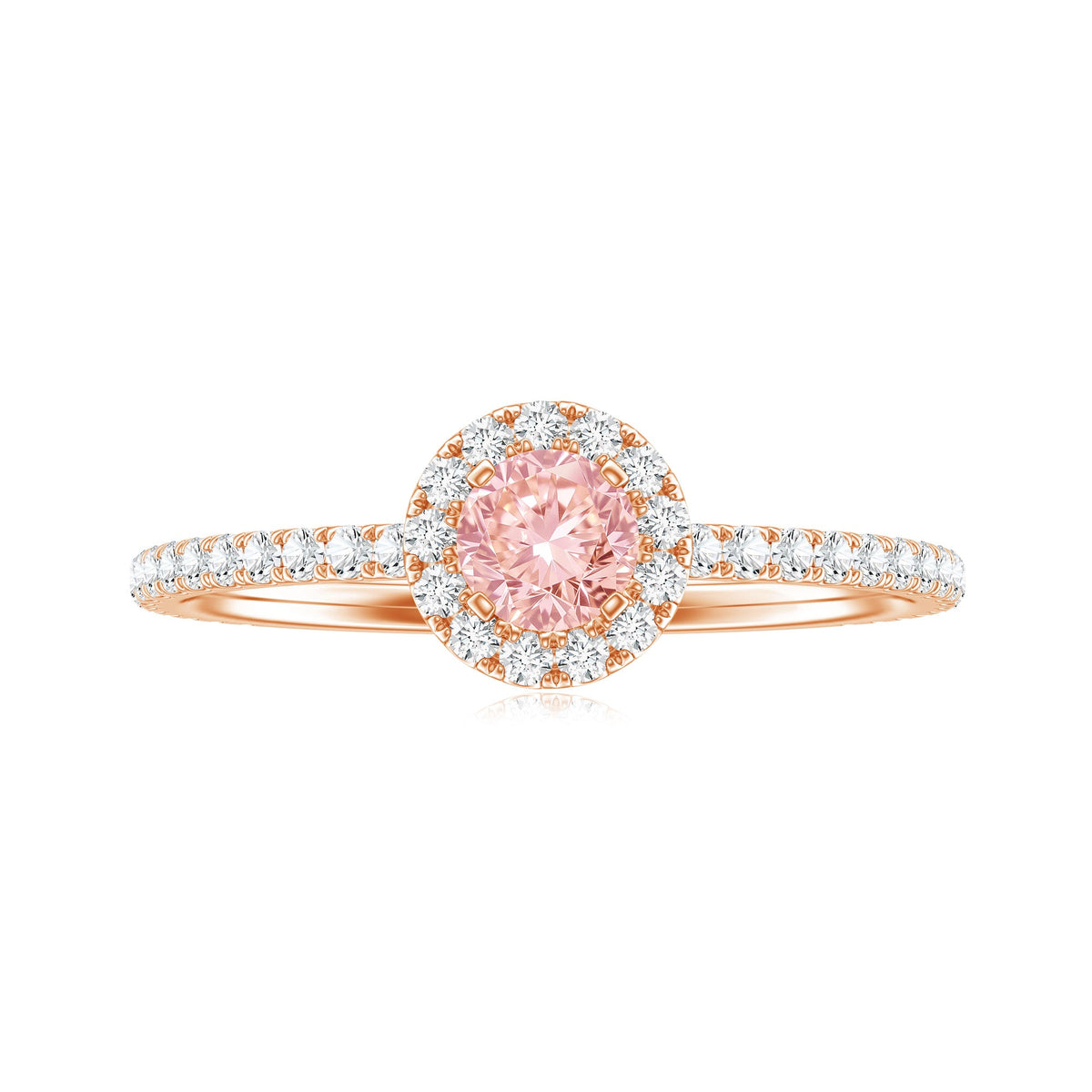 Lab-Grown Pink Diamond Halo Engagement Ring