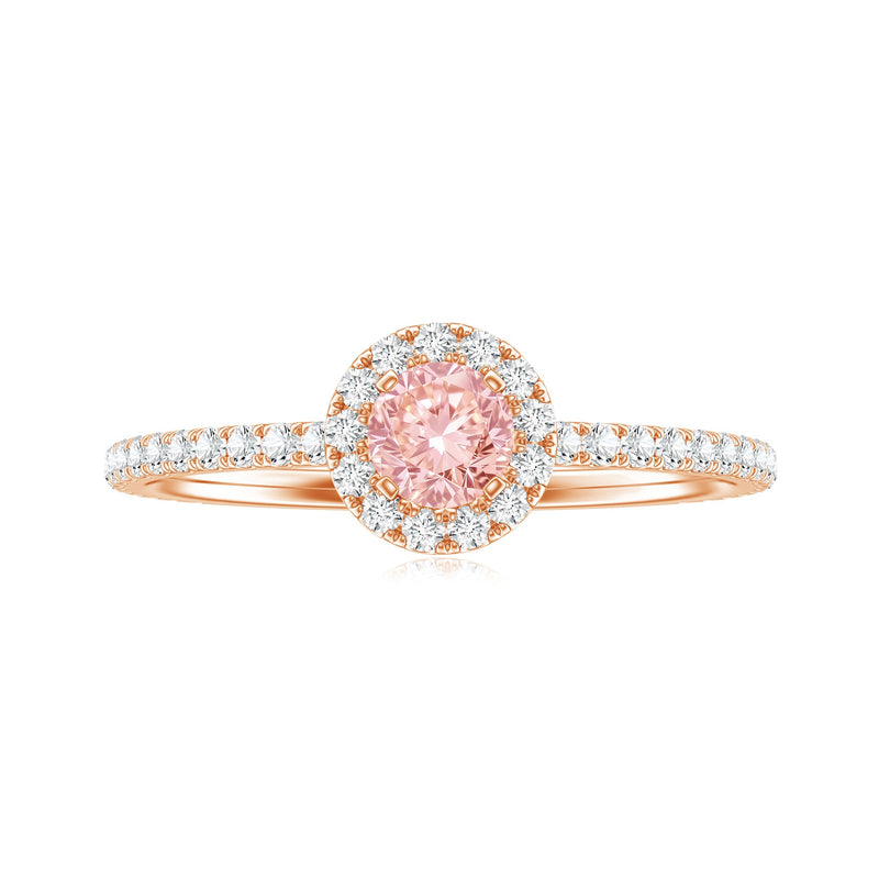Lab-Grown Pink Diamond Halo Engagement Ring