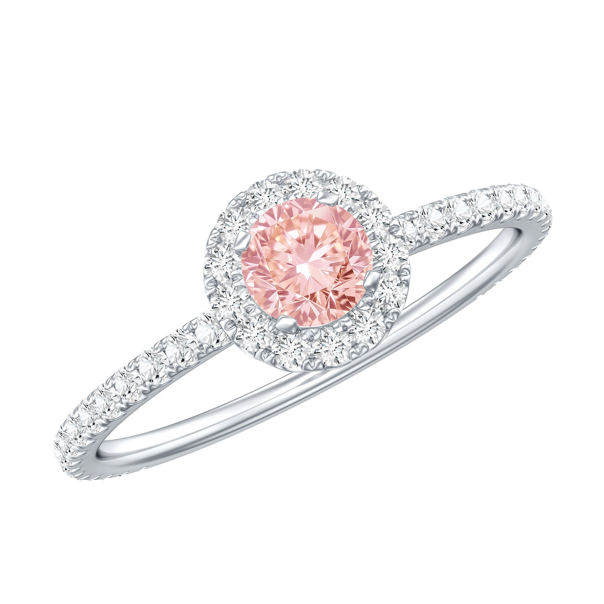 Lab-Grown Pink Diamond Halo Engagement Ring