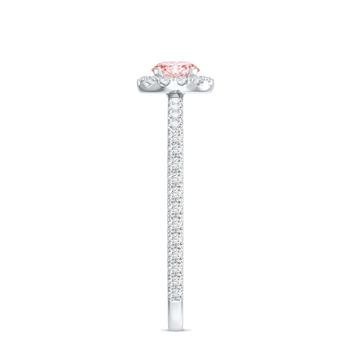 Lab-Grown Pink Diamond Halo Engagement Ring