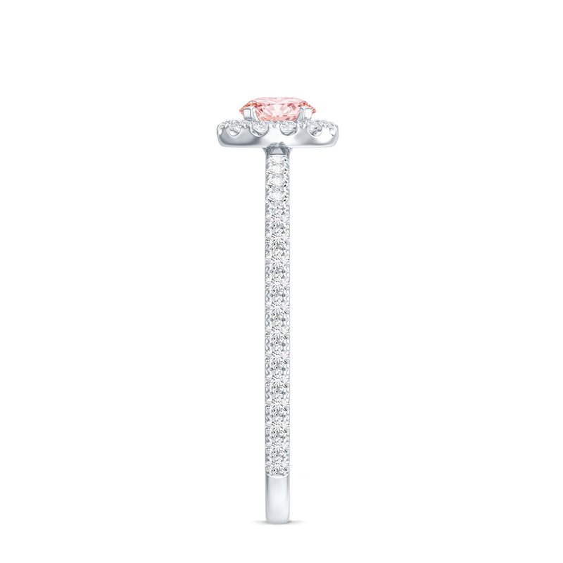 Lab-Grown Pink Diamond Halo Engagement Ring