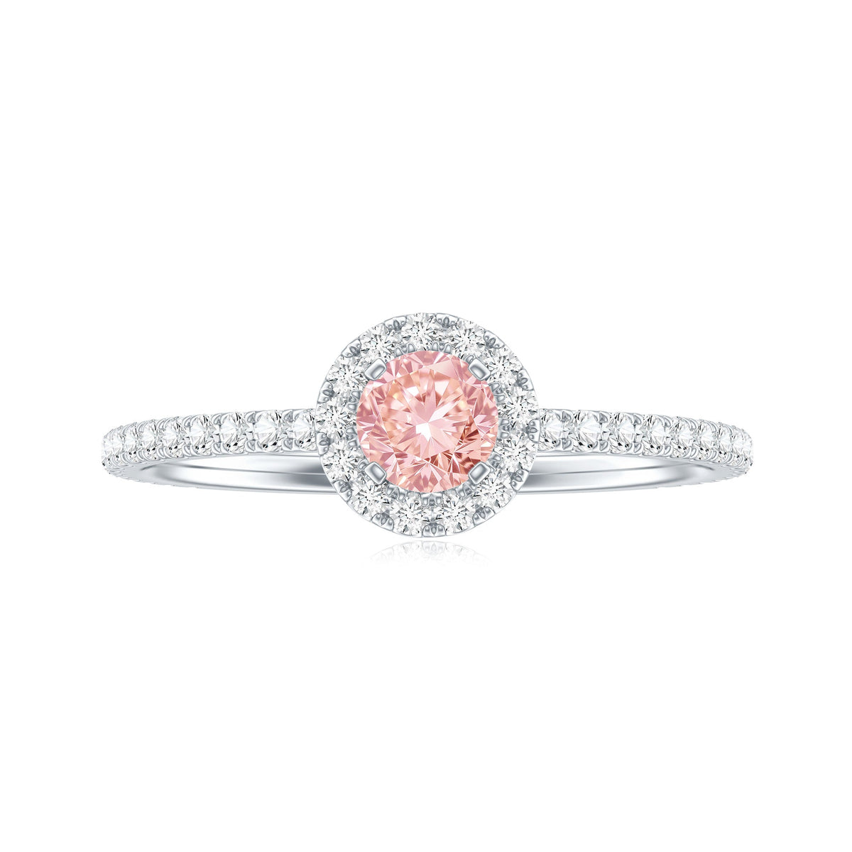 Lab-Grown Pink Diamond Halo Engagement Ring