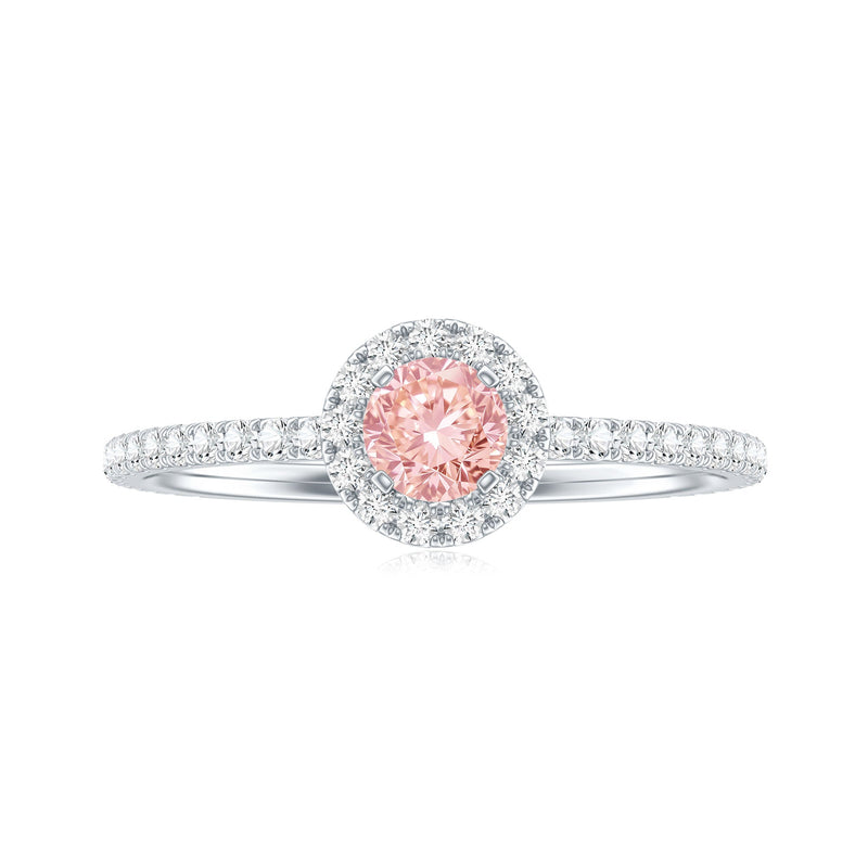 Lab-Grown Pink Diamond Halo Engagement Ring