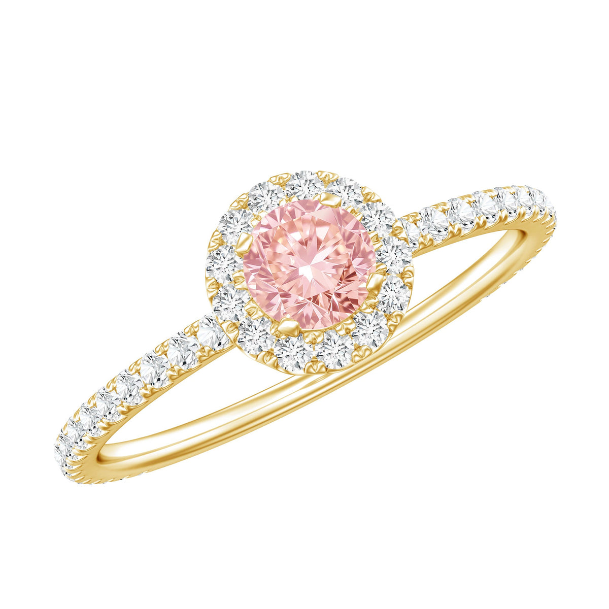 Lab-Grown Pink Diamond Halo Engagement Ring
