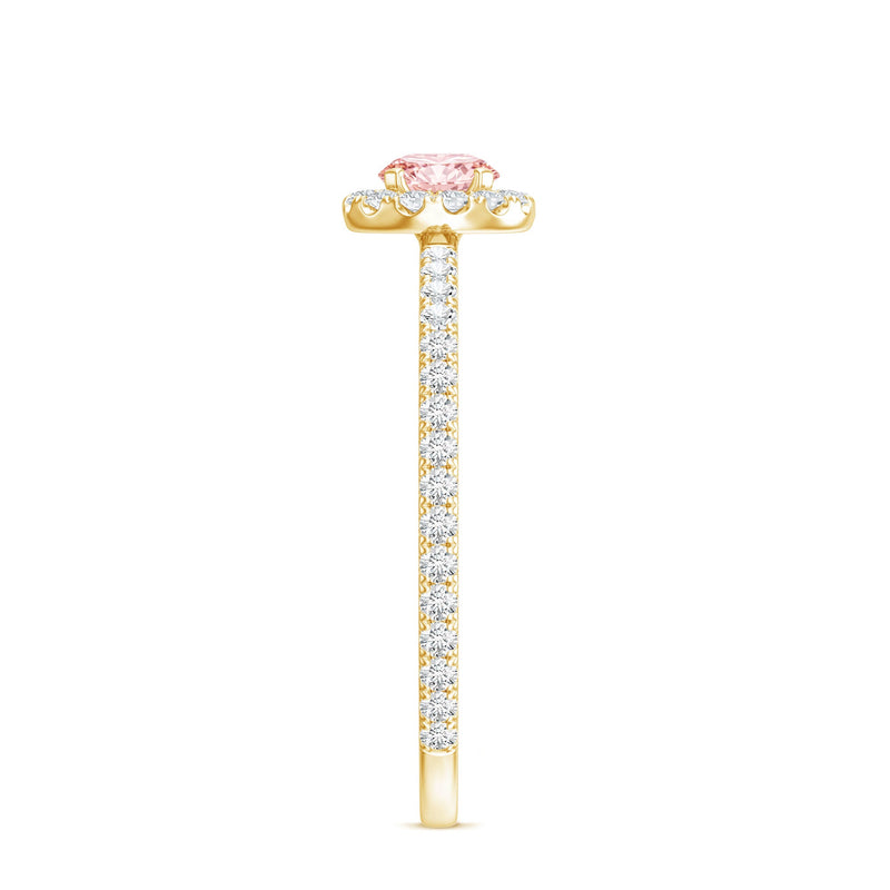 Lab-Grown Pink Diamond Halo Engagement Ring