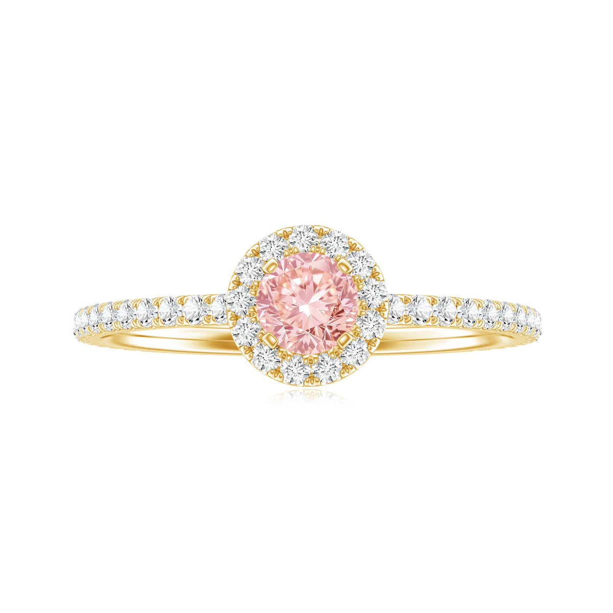 Lab-Grown Pink Diamond Halo Engagement Ring