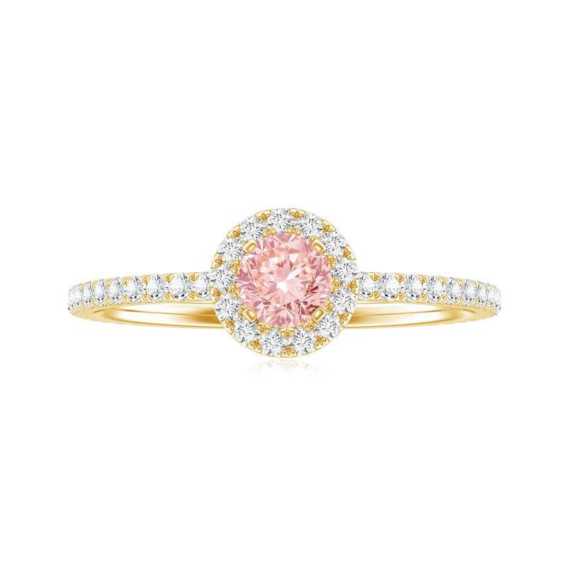 Lab-Grown Pink Diamond Halo Engagement Ring