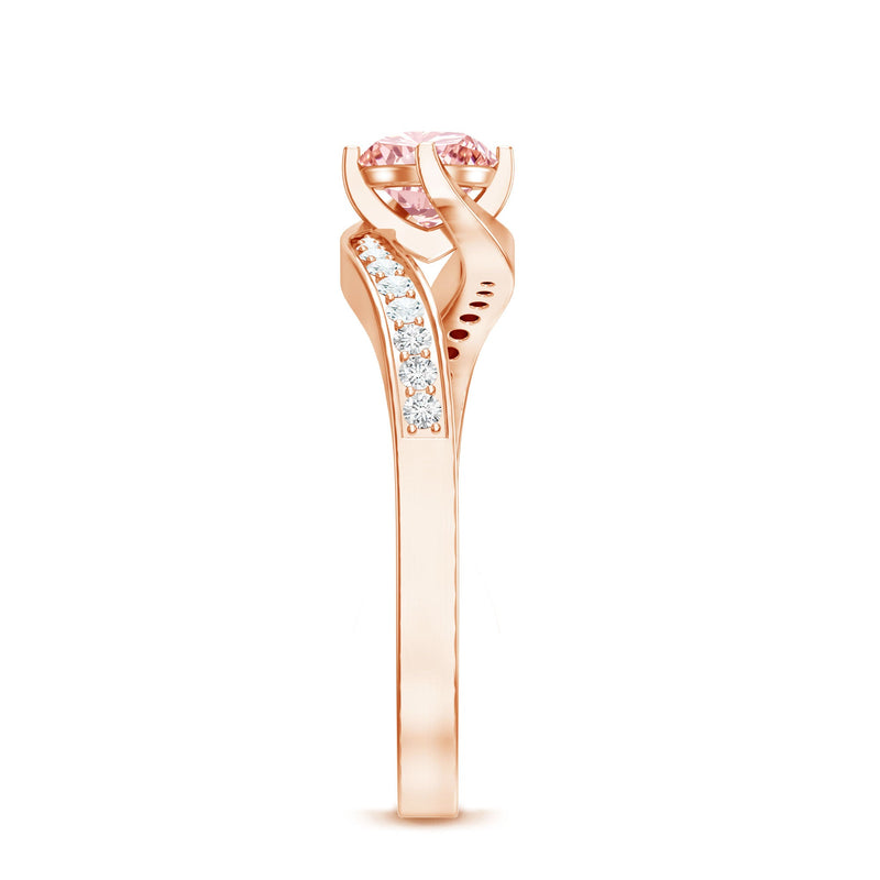 Lab-Grown Pink Diamond Bypass Engagement Ring