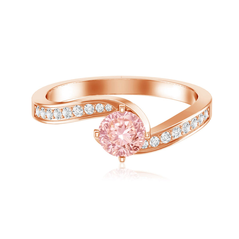 Lab-Grown Pink Diamond Bypass Engagement Ring