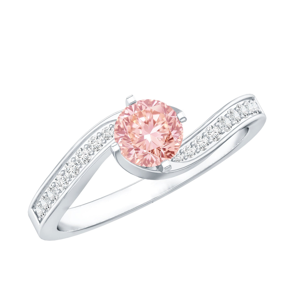 Lab-Grown Pink Diamond Bypass Engagement Ring