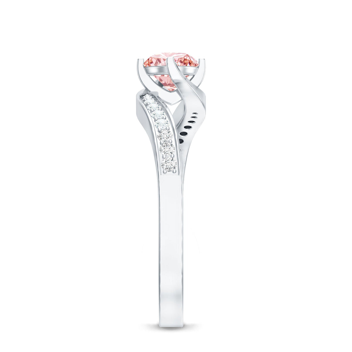 Lab-Grown Pink Diamond Bypass Engagement Ring