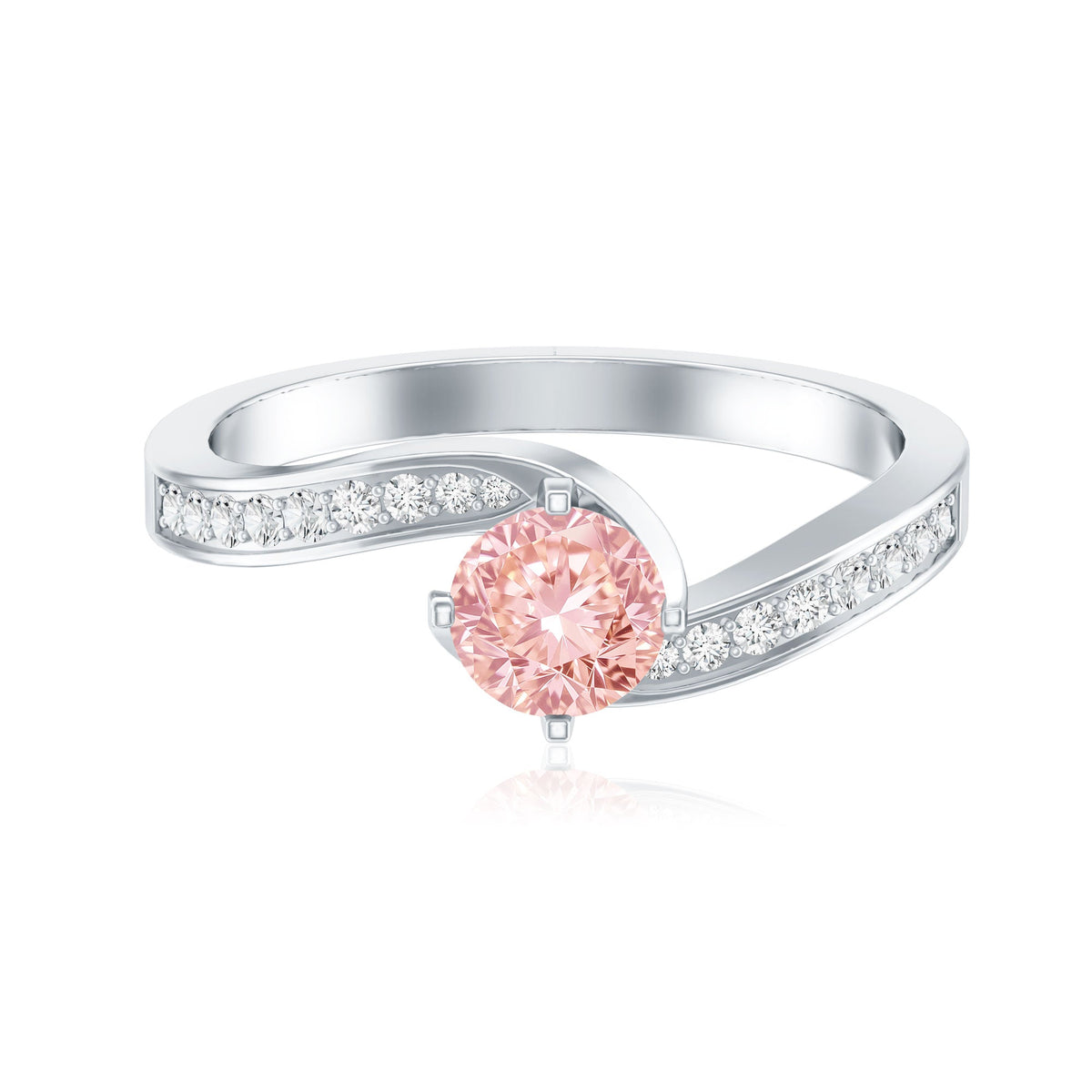 Lab-Grown Pink Diamond Bypass Engagement Ring