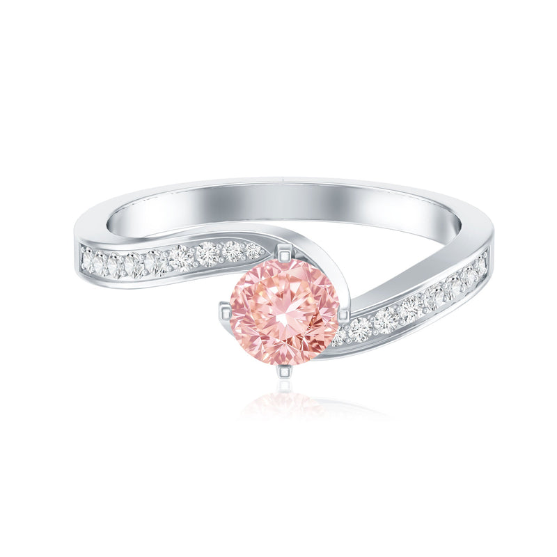 Lab-Grown Pink Diamond Bypass Engagement Ring