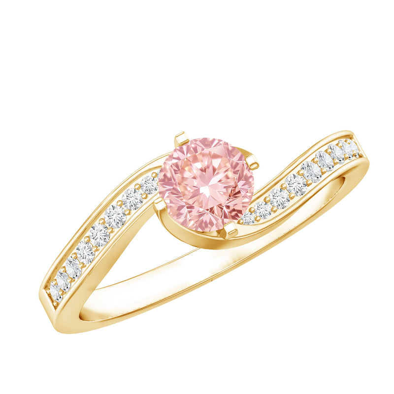 Lab-Grown Pink Diamond Bypass Engagement Ring