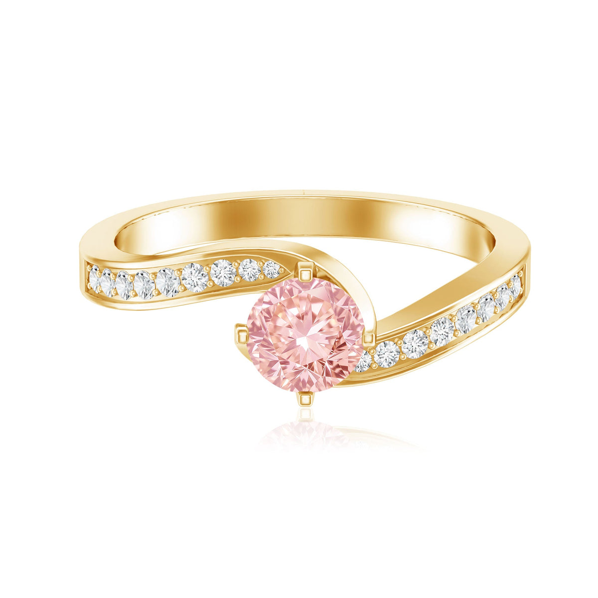 Lab-Grown Pink Diamond Bypass Engagement Ring