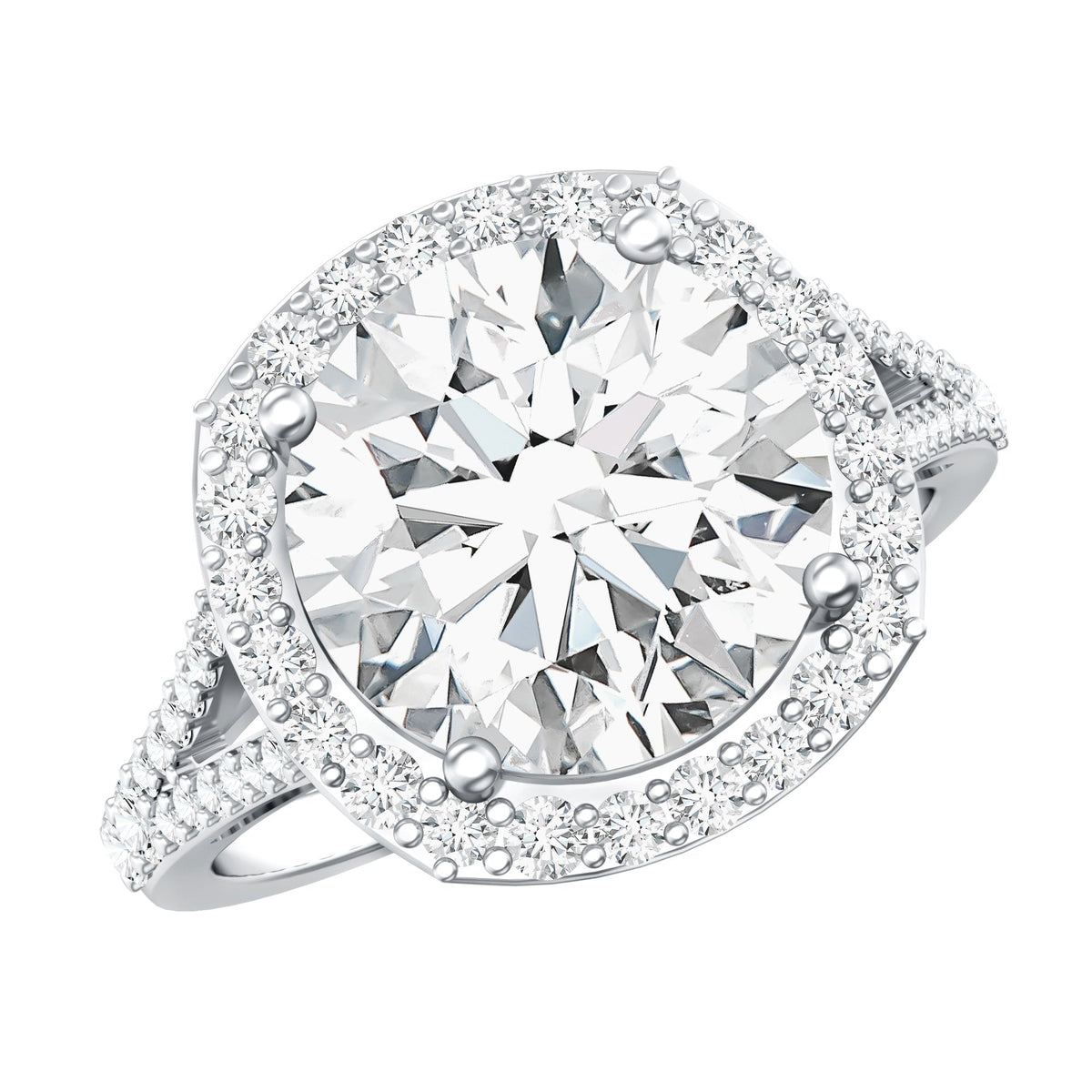 5 Carat Lab-Grown Diamond Halo Engagement Ring