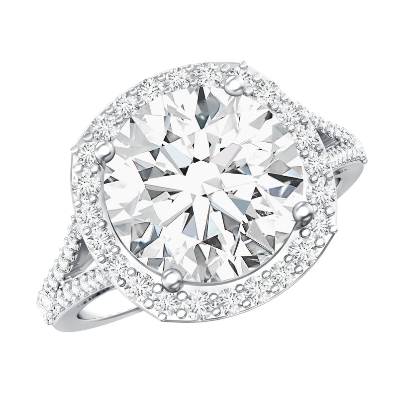 5 Carat Lab-Grown Diamond Halo Engagement Ring