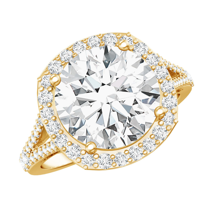 5 Carat Lab-Grown Diamond Halo Engagement Ring