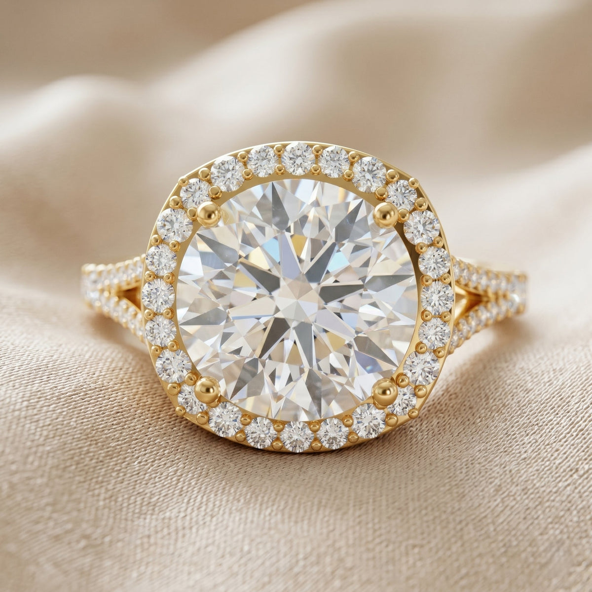 5 Carat Lab-Grown Diamond Halo Engagement Ring
