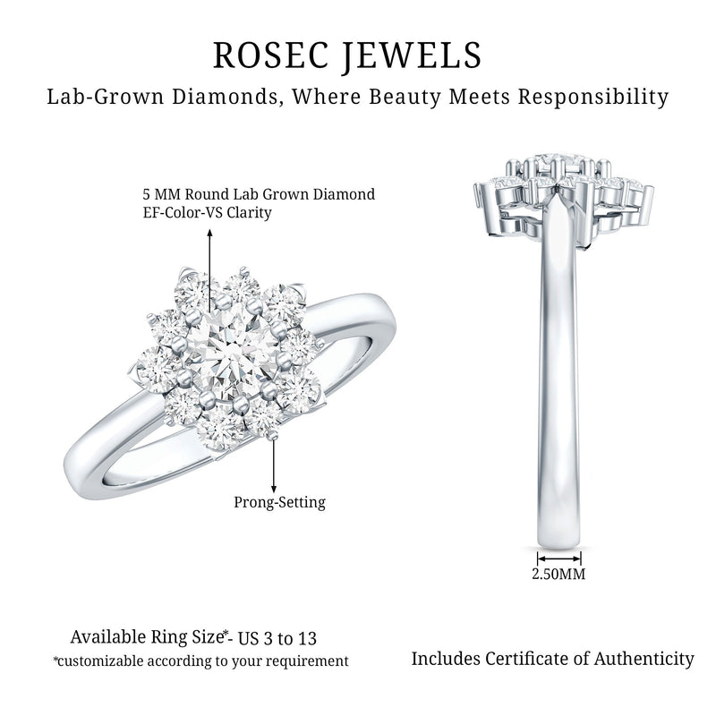 Lab-Grown Diamond Nature Engagement Ring