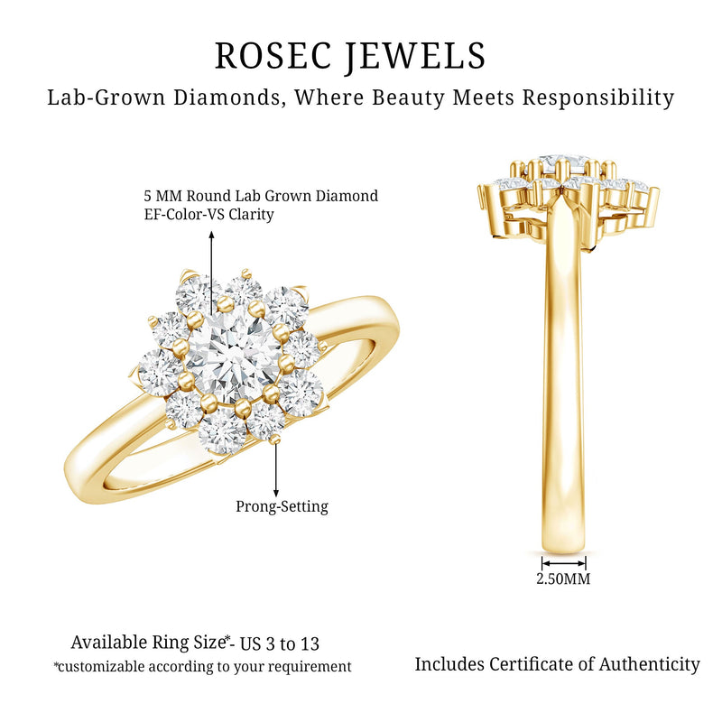 Lab-Grown Diamond Nature Engagement Ring