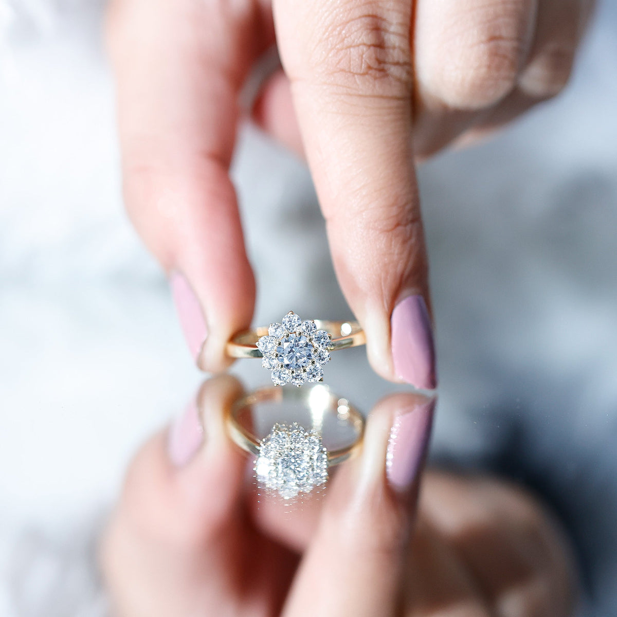 Lab-Grown Diamond Nature Engagement Ring