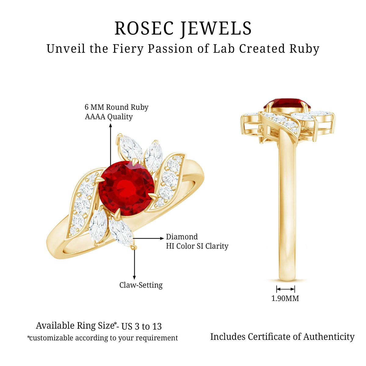 Lab-Created Ruby & Diamond Flower Ring