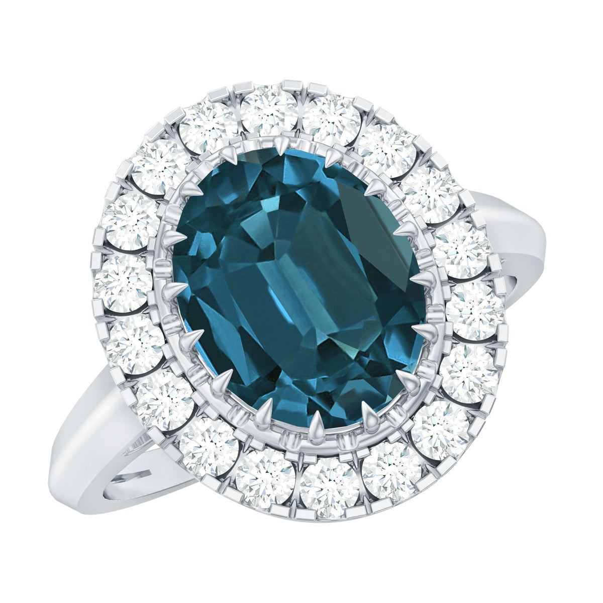 London Blue Topaz & Diamond Statement Ring