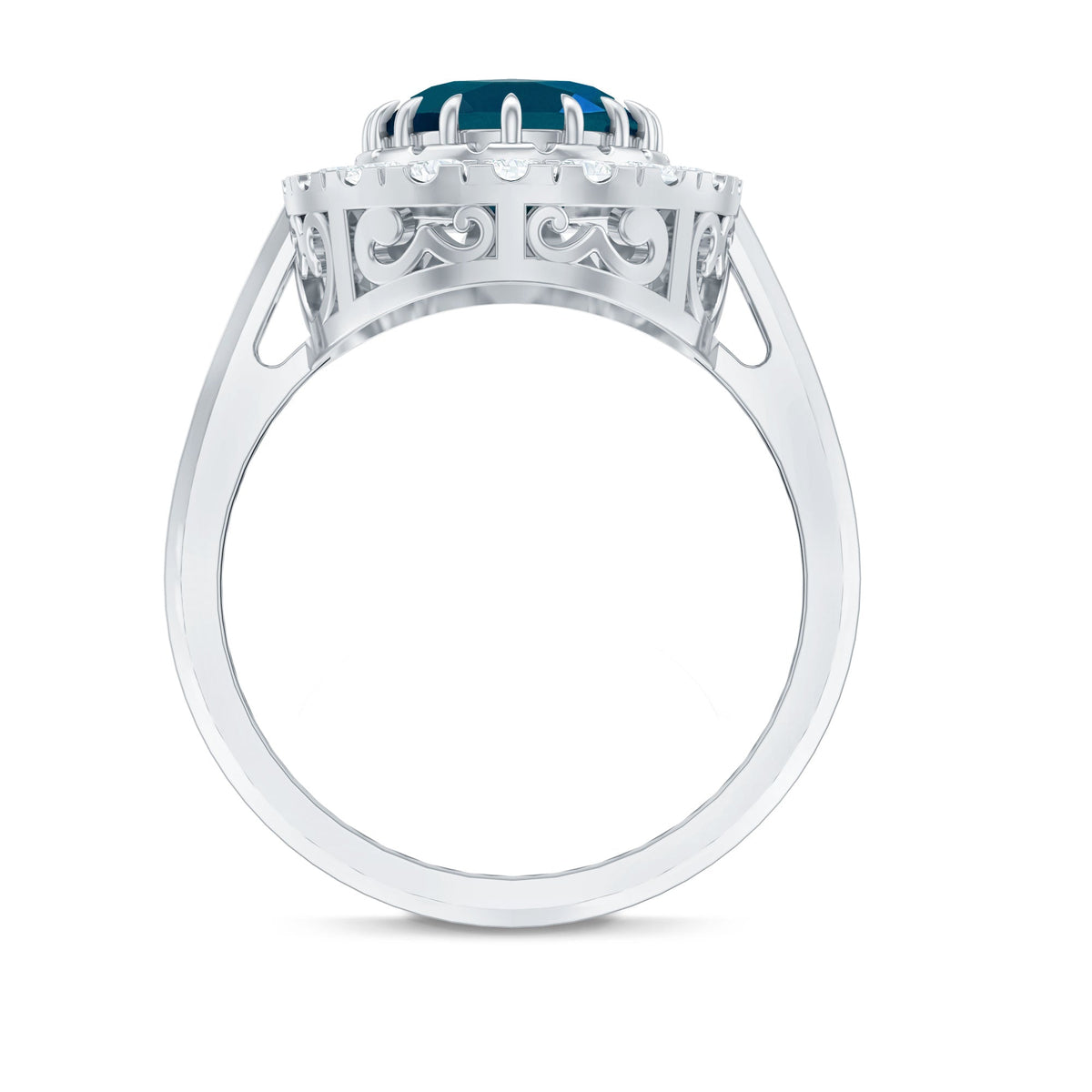 London Blue Topaz & Diamond Statement Ring
