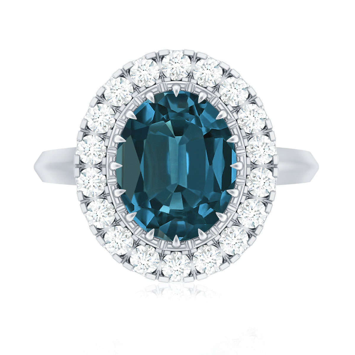 London Blue Topaz & Diamond Statement Ring
