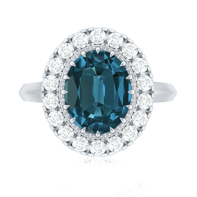 London Blue Topaz & Diamond Statement Ring