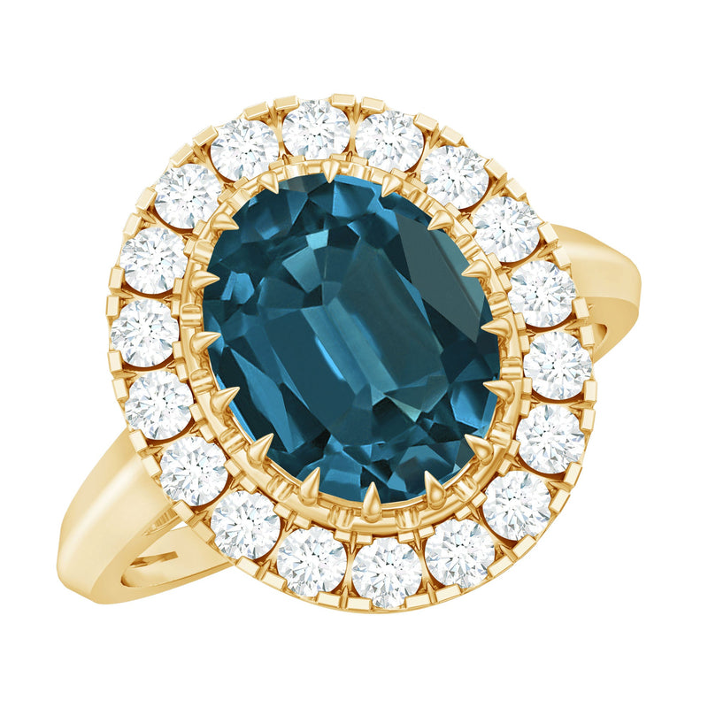London Blue Topaz & Diamond Statement Ring
