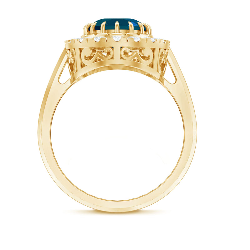 London Blue Topaz & Diamond Statement Ring
