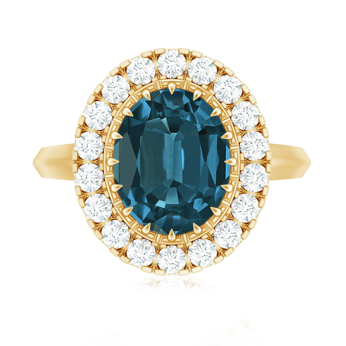 London Blue Topaz & Diamond Statement Ring