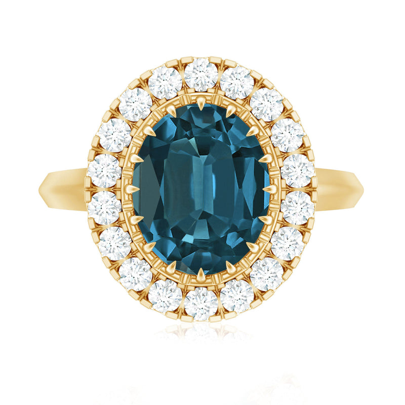 London Blue Topaz & Diamond Statement Ring