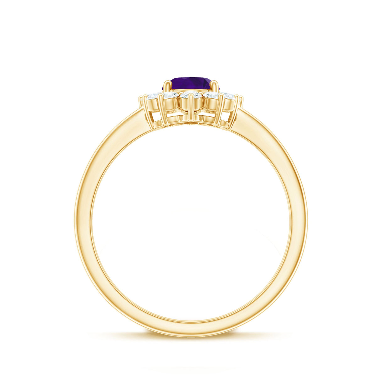 Royal-Inspired Oval Amethyst & Diamond Halo Ring
