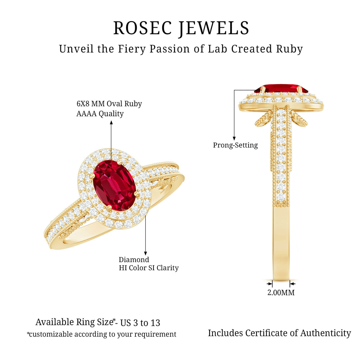 Lab-Created Ruby & Diamond Double Halo Ring