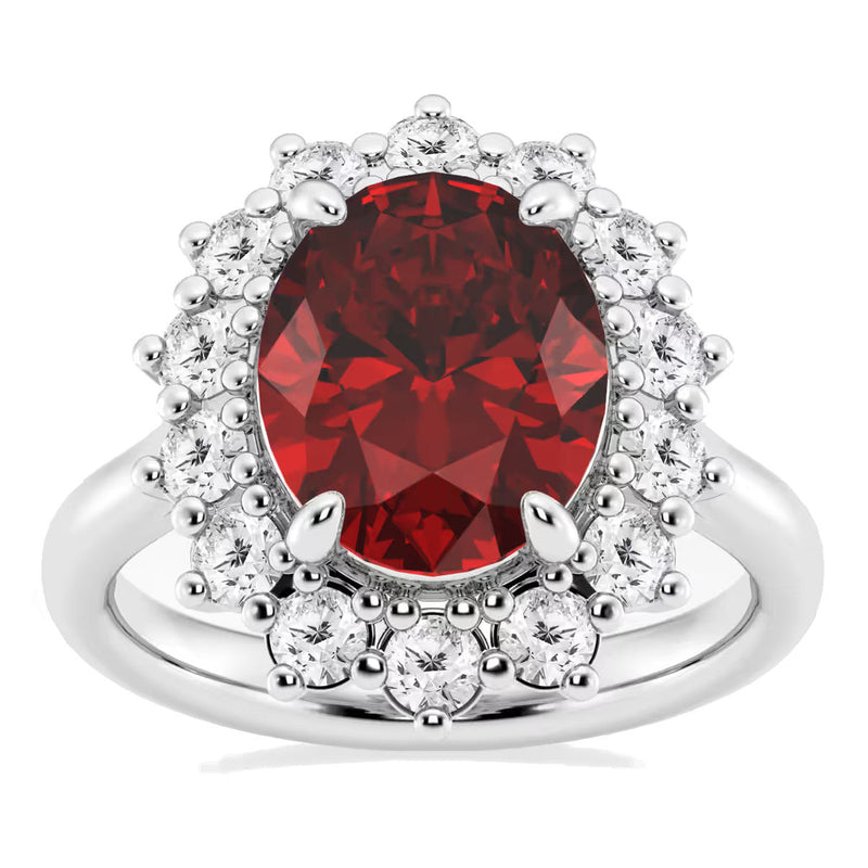 2.3ctw Oval Ruby Princess Diana Engagement Ring