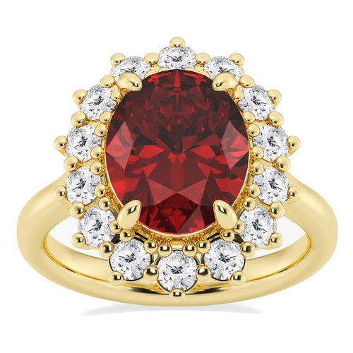 2.3ctw Oval Ruby Princess Diana Engagement Ring