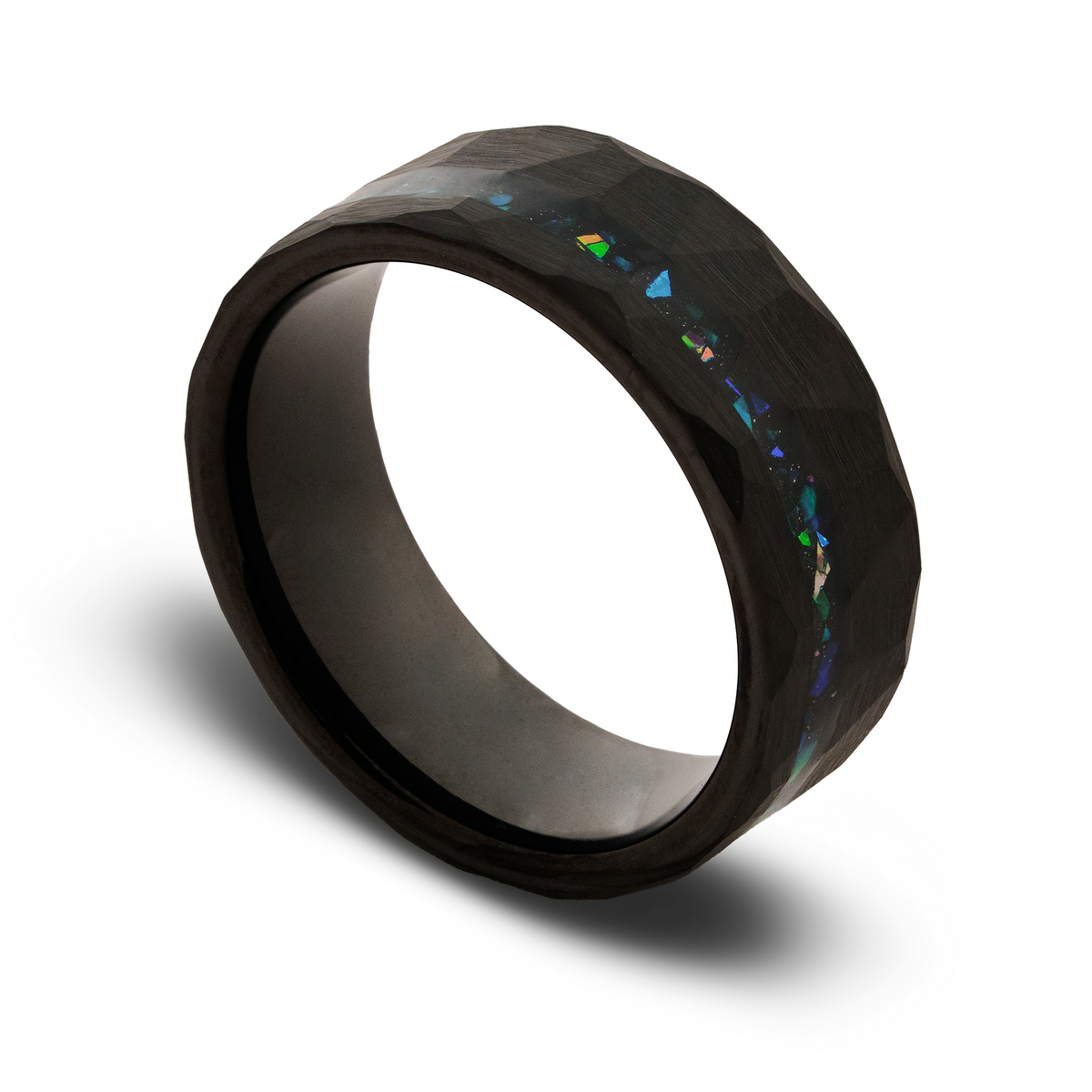 The Seven Seas Black Tungsten Turquoise Opal Ring