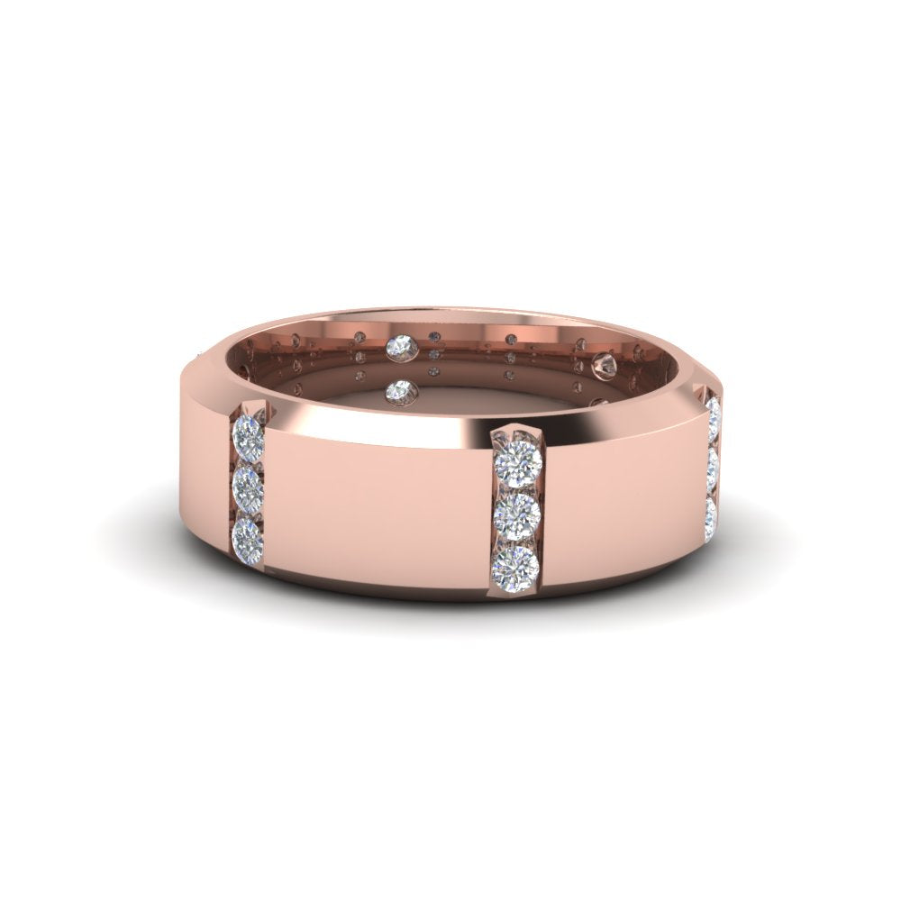 Men’s Channel-Set Three-Stone Diamond Anniversary Ring