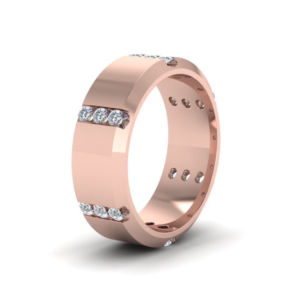 Men’s Channel-Set Three-Stone Diamond Anniversary Ring