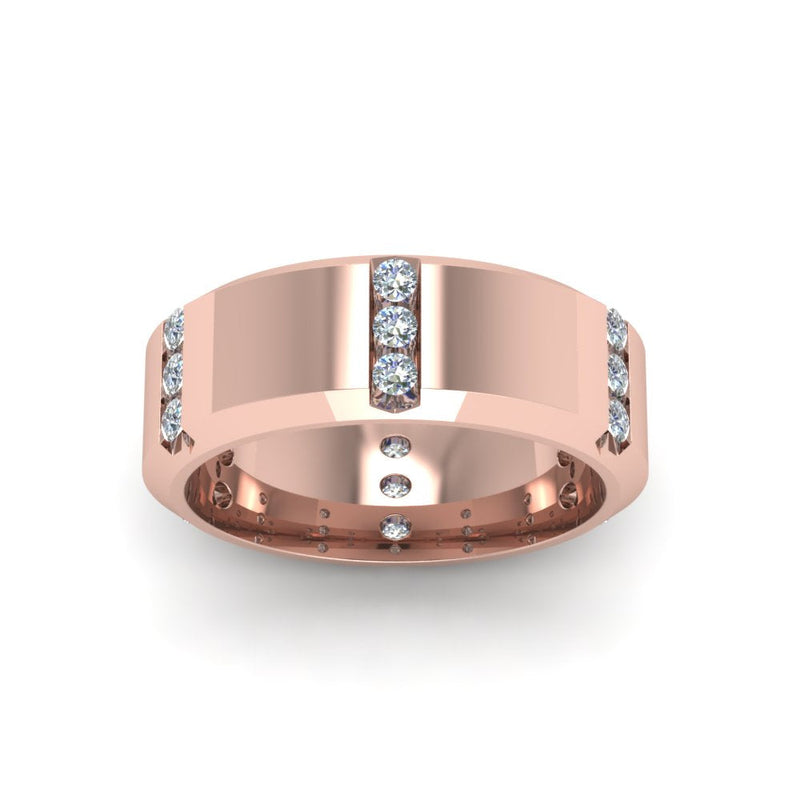 Men’s Channel-Set Three-Stone Diamond Anniversary Ring